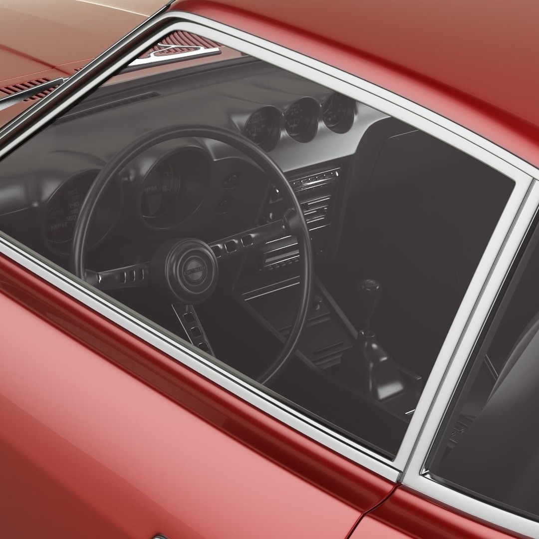 Datsun 260Z 3D Model – High Poly Classic Coupe, FBX, OBJ - View 10