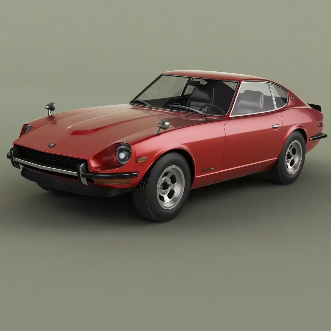 Datsun 260Z 3D Model – High Poly Classic Coupe, FBX, OBJ - View 2