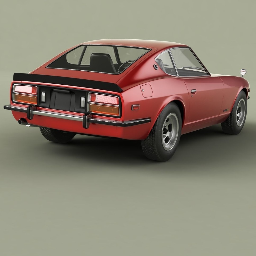 Datsun 260Z 3D Model – High Poly Classic Coupe, FBX, OBJ - View 4