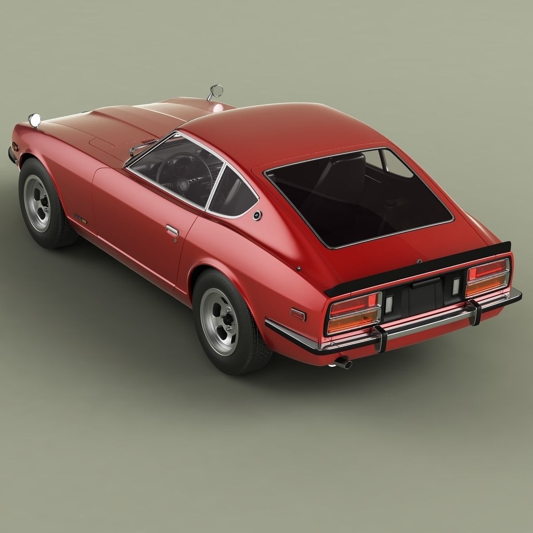 Datsun 260Z 3D Model – High Poly Classic Coupe, FBX, OBJ - View 9