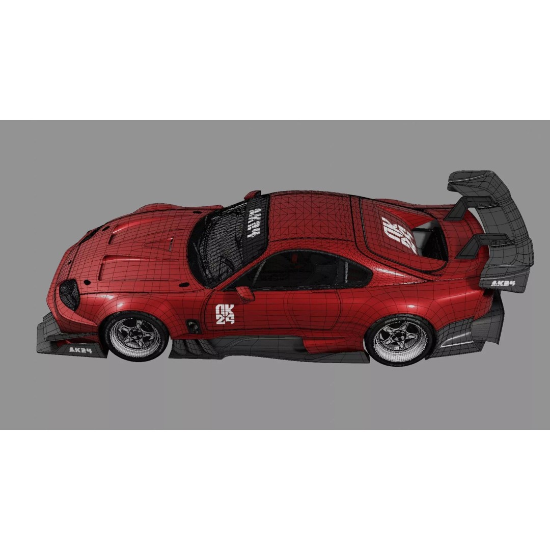 Toyota Supra Mk IV 3D Model – Extreme Modified Racing Car, FBX - View 15
