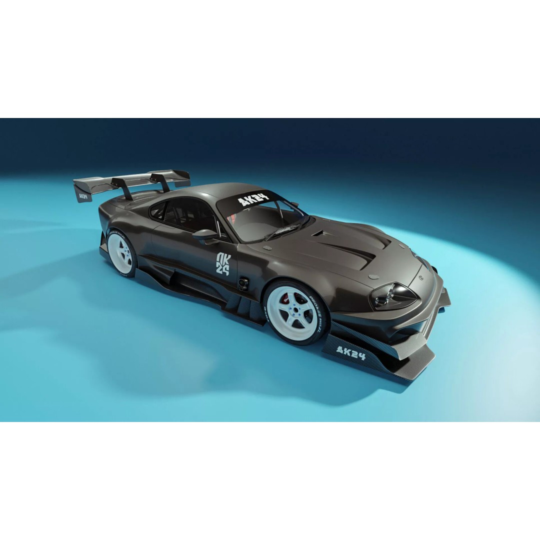 Toyota Supra Mk IV 3D Model – Extreme Modified Racing Car, FBX - View 4