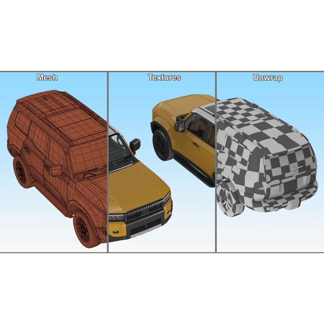 Generic Off-Road SUV 3D Model – High-Quality PBR Asset for Games, FBX - View 35