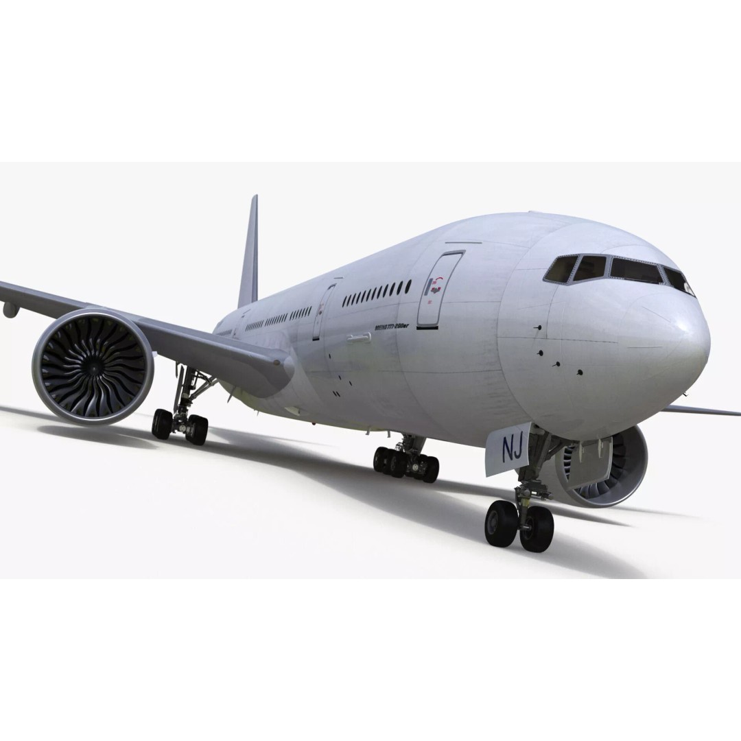 Boeing 777-200ER 3D Model – Rigged Aircraft for Animation, FBX, OBJ - View 13
