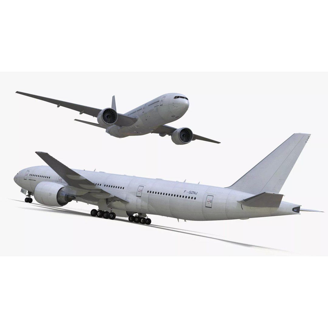 Boeing 777-200ER 3D Model – Rigged Aircraft for Animation, FBX, OBJ - View 14