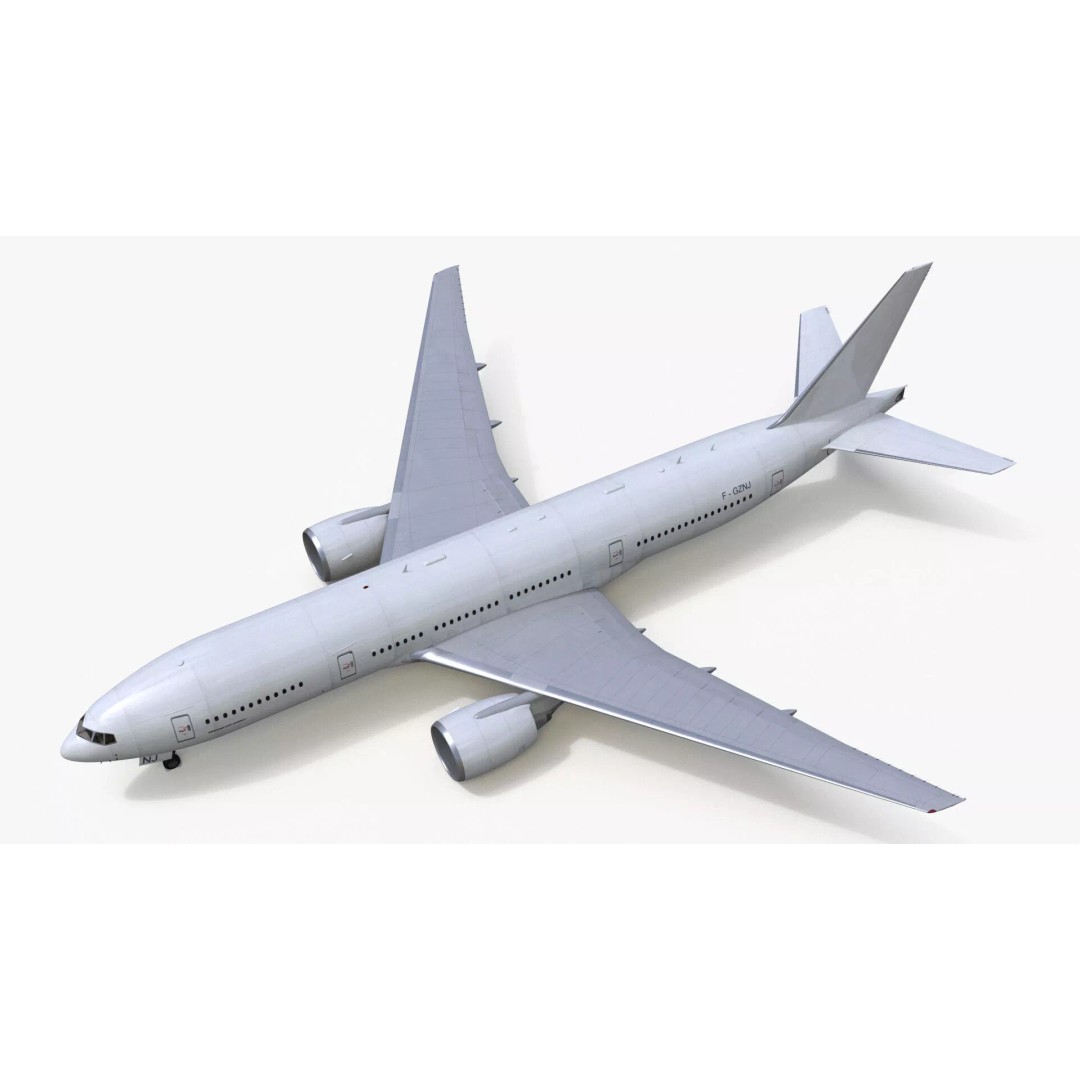 Boeing 777-200ER 3D Model – Rigged Aircraft for Animation, FBX, OBJ - View 15