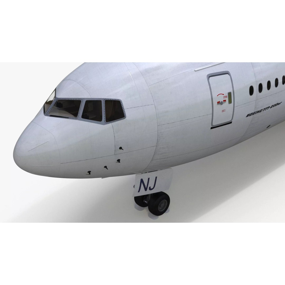 Boeing 777-200ER 3D Model – Rigged Aircraft for Animation, FBX, OBJ - View 18