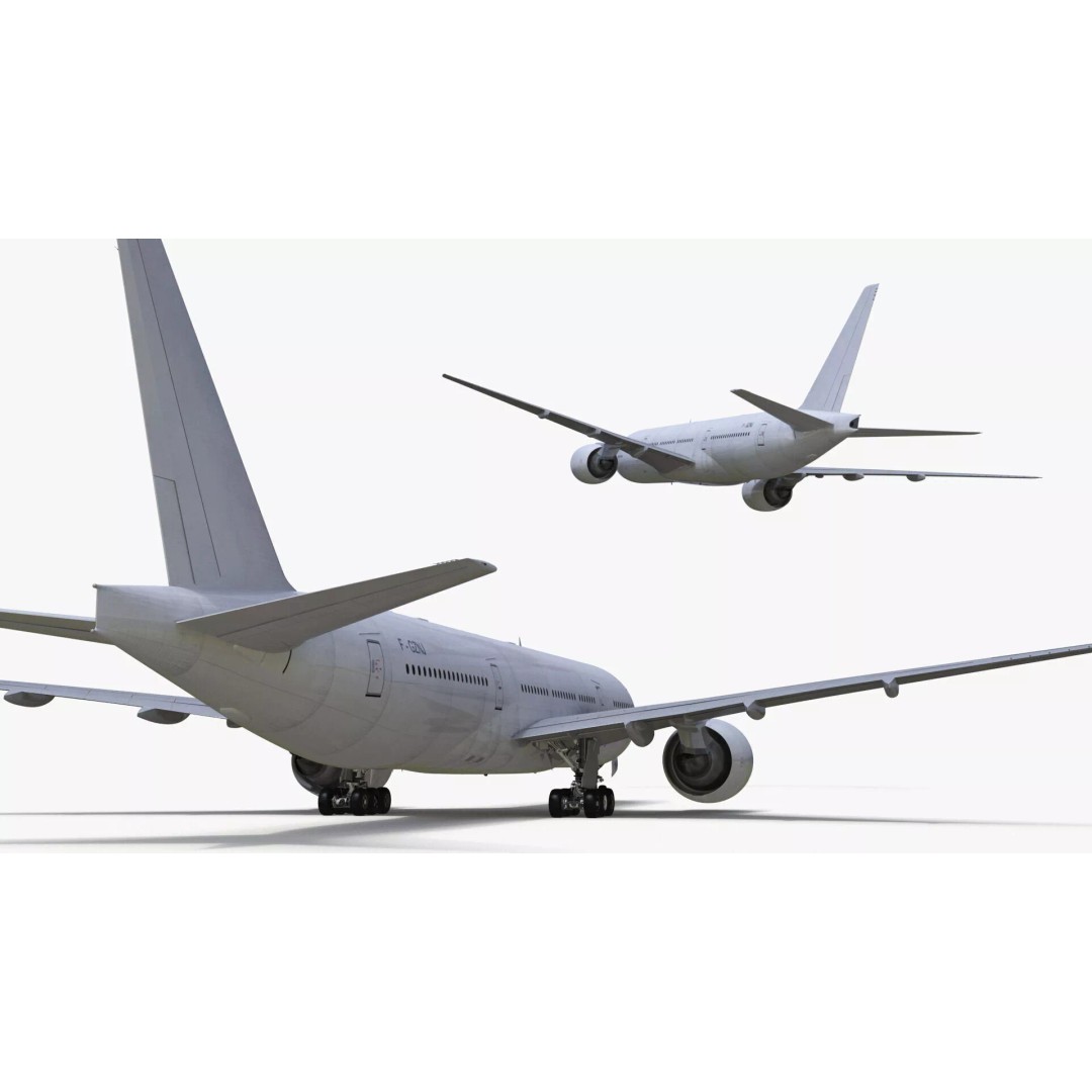 Boeing 777-200ER 3D Model – Rigged Aircraft for Animation, FBX, OBJ - View 22