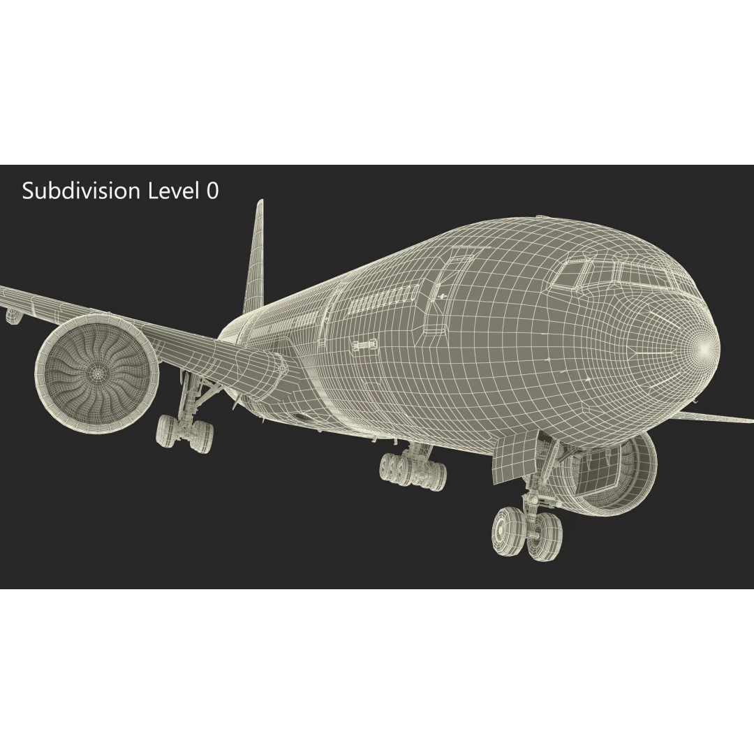 Boeing 777-200ER 3D Model – Rigged Aircraft for Animation, FBX, OBJ - View 27
