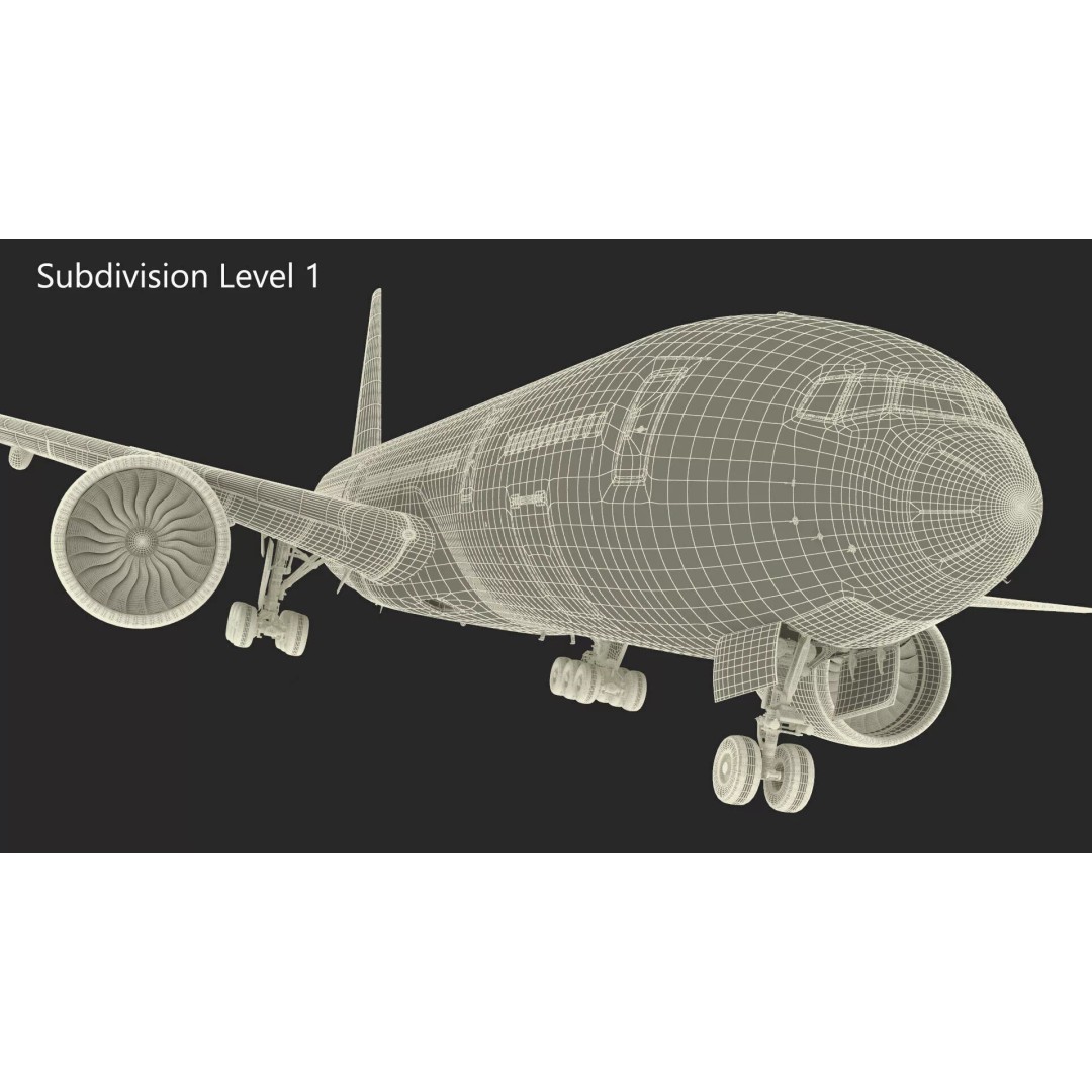 Boeing 777-200ER 3D Model – Rigged Aircraft for Animation, FBX, OBJ - View 28