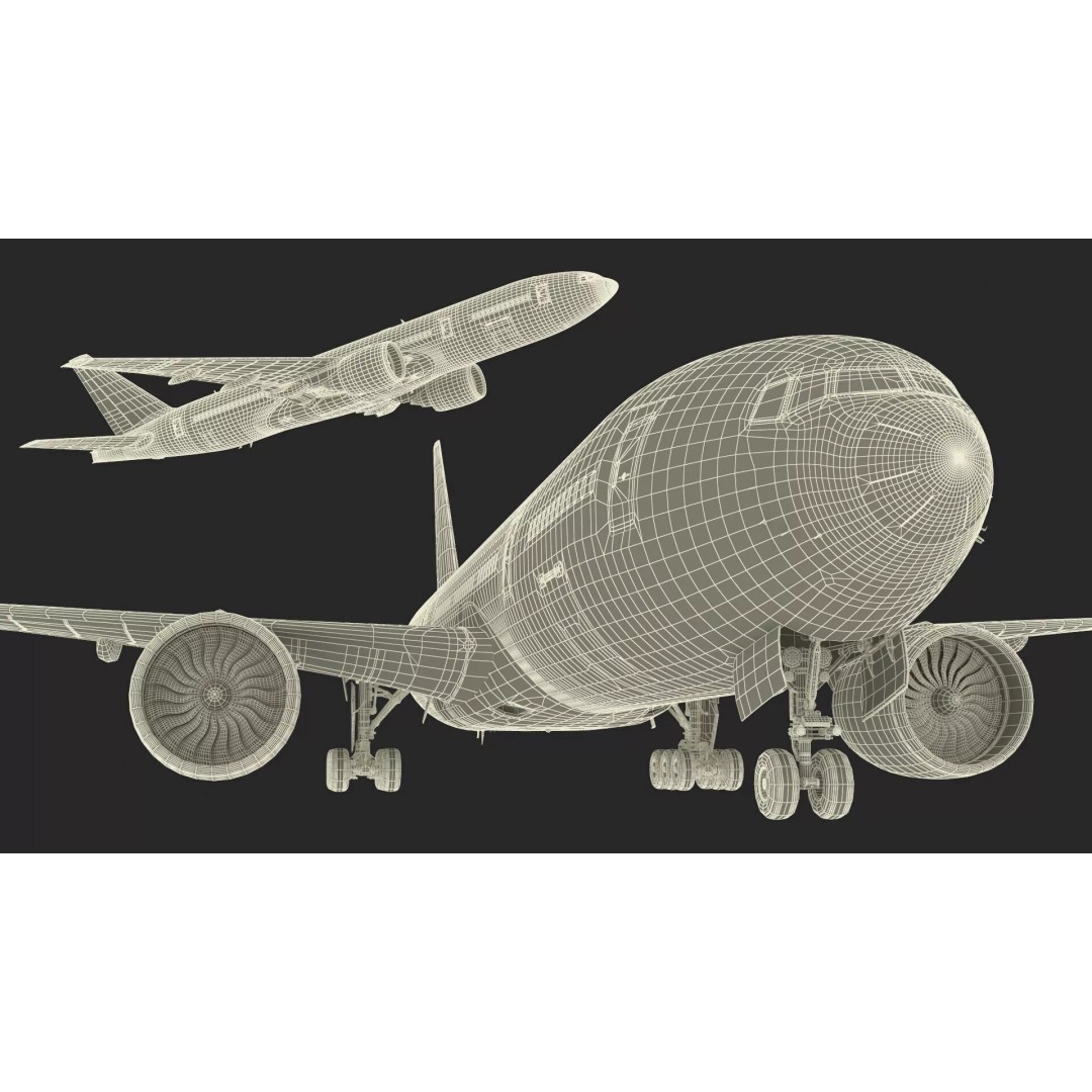 Boeing 777-200ER 3D Model – Rigged Aircraft for Animation, FBX, OBJ - View 32