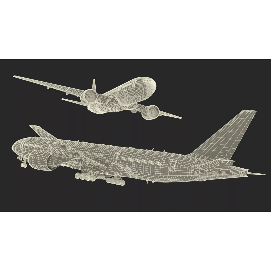Boeing 777-200ER 3D Model – Rigged Aircraft for Animation, FBX, OBJ - View 33