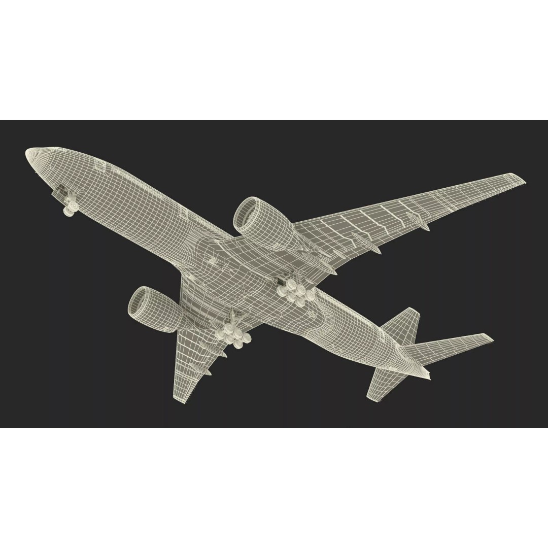 Boeing 777-200ER 3D Model – Rigged Aircraft for Animation, FBX, OBJ - View 35