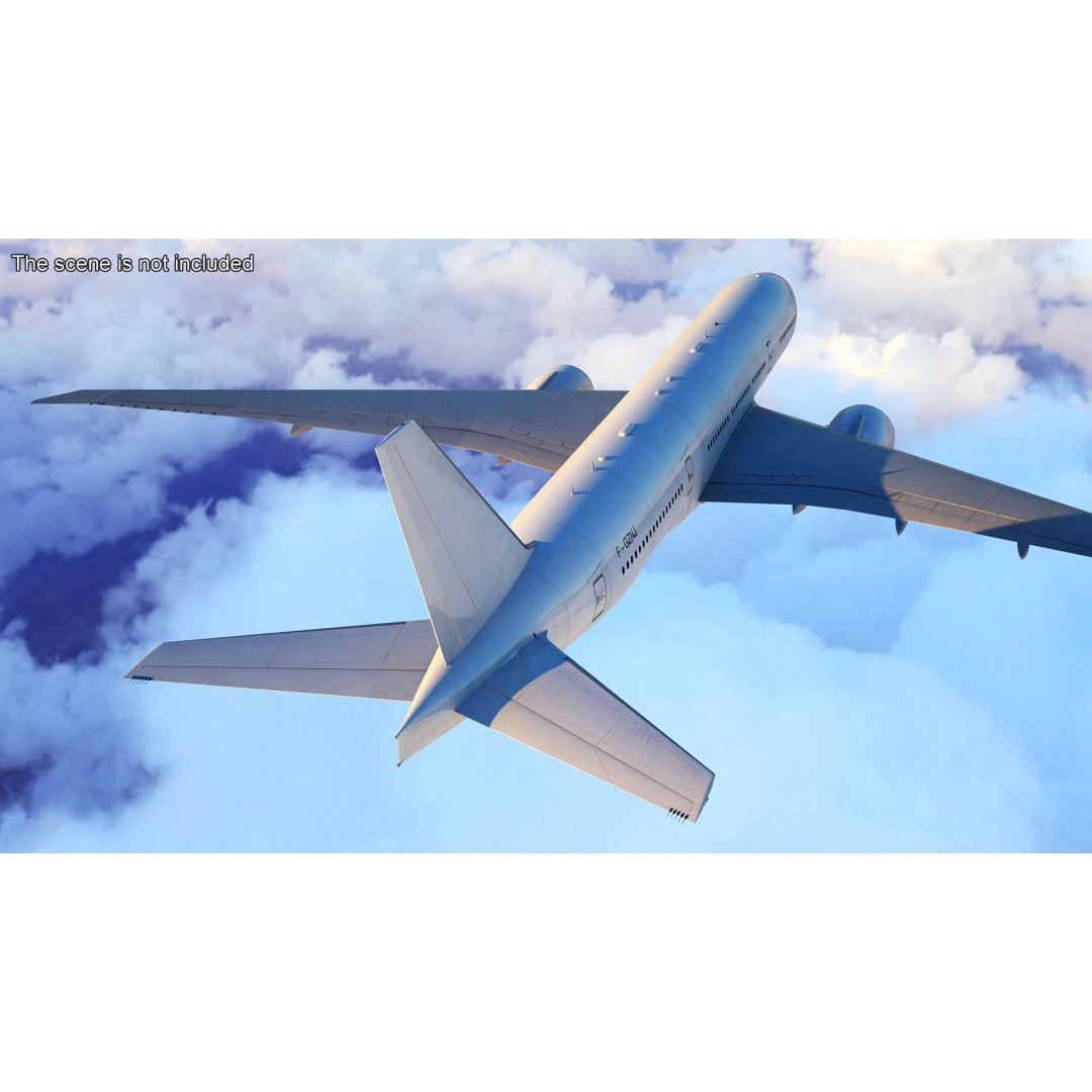 Boeing 777-200ER 3D Model – Rigged Aircraft for Animation, FBX, OBJ - View 4