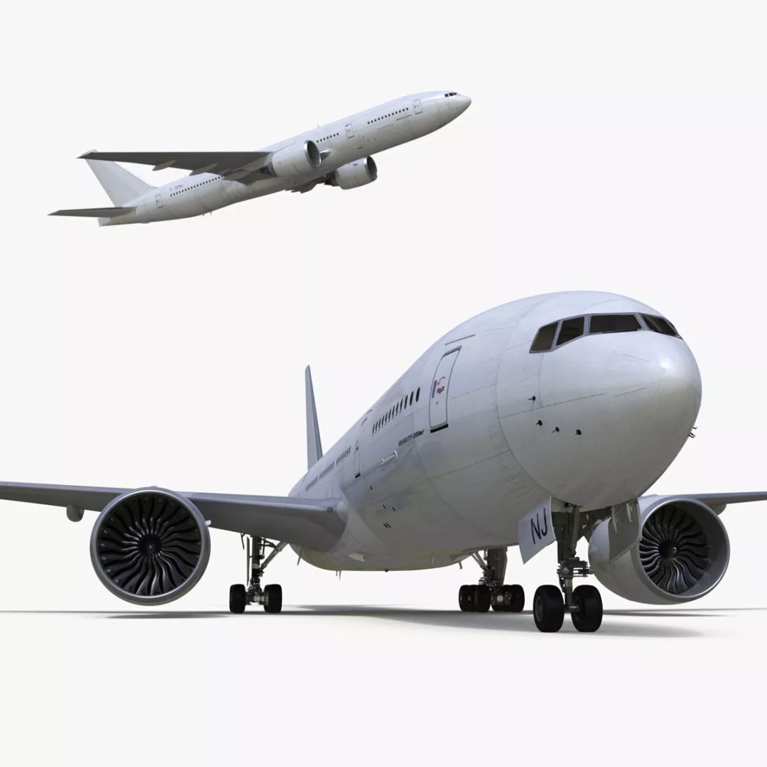 Boeing 777-200ER 3D Model – Rigged Aircraft for Animation, FBX, OBJ - View 41