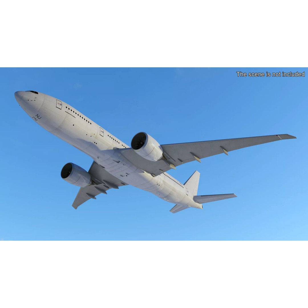 Boeing 777-200ER 3D Model – Rigged Aircraft for Animation, FBX, OBJ - View 5