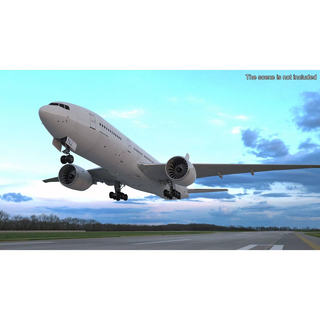 Boeing 777-200ER 3D Model – Rigged Aircraft for Animation, FBX, OBJ - View 7