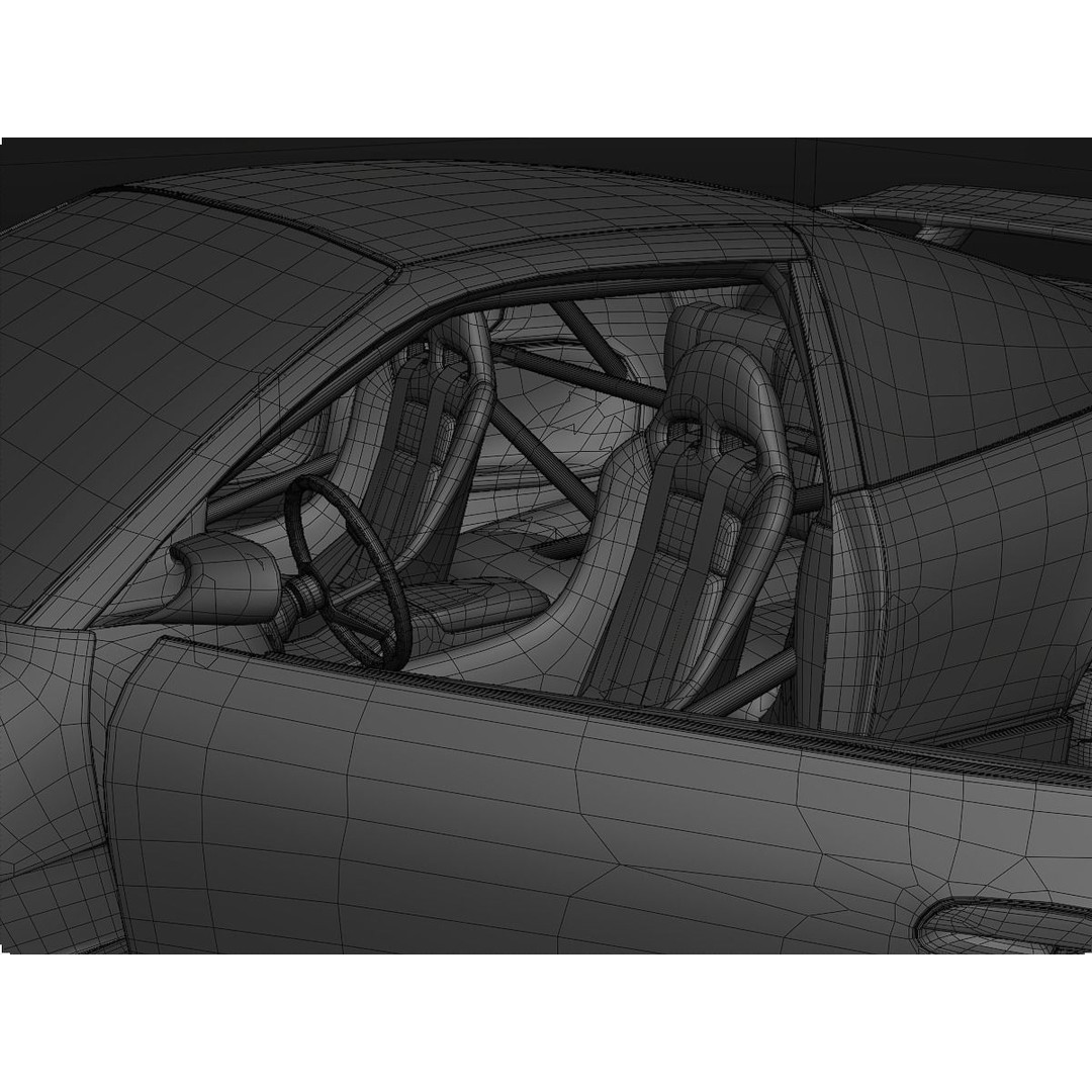 Cream Drift S13 240SX 3D Model – Fully Rigged Car Asset, FBX