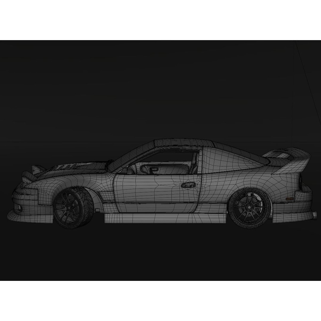 Cream Drift S13 240SX 3D Model – Fully Rigged Car Asset, FBX - View 16