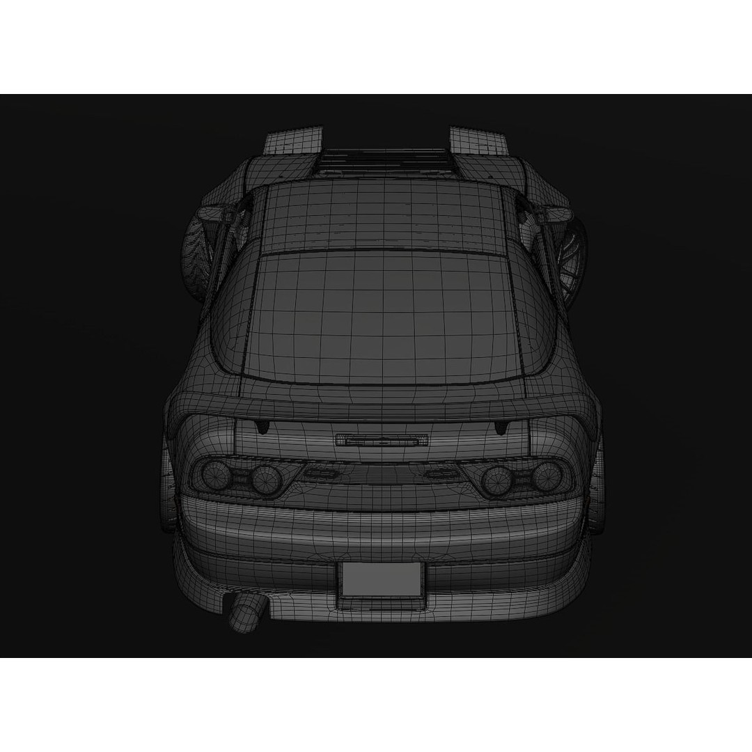 Cream Drift S13 240SX 3D Model – Fully Rigged Car Asset, FBX - View 18