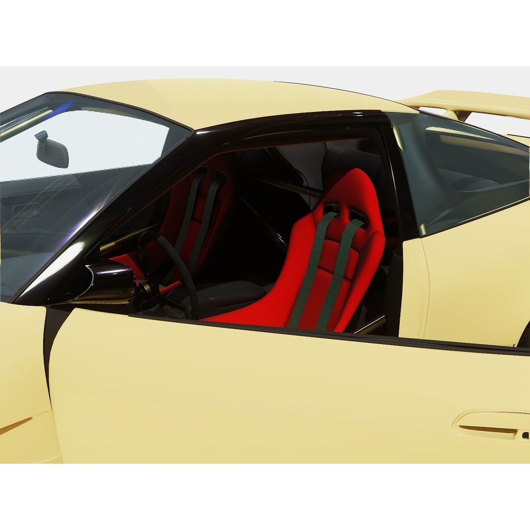 Cream Drift S13 240SX 3D Model – Fully Rigged Car Asset, FBX - View 9