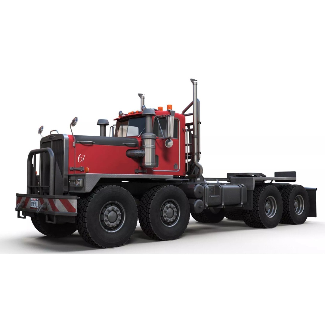 Twinsteer Heavy-Duty Truck 3D Model – Low Poly Game Ready Asset, FBX - View 10