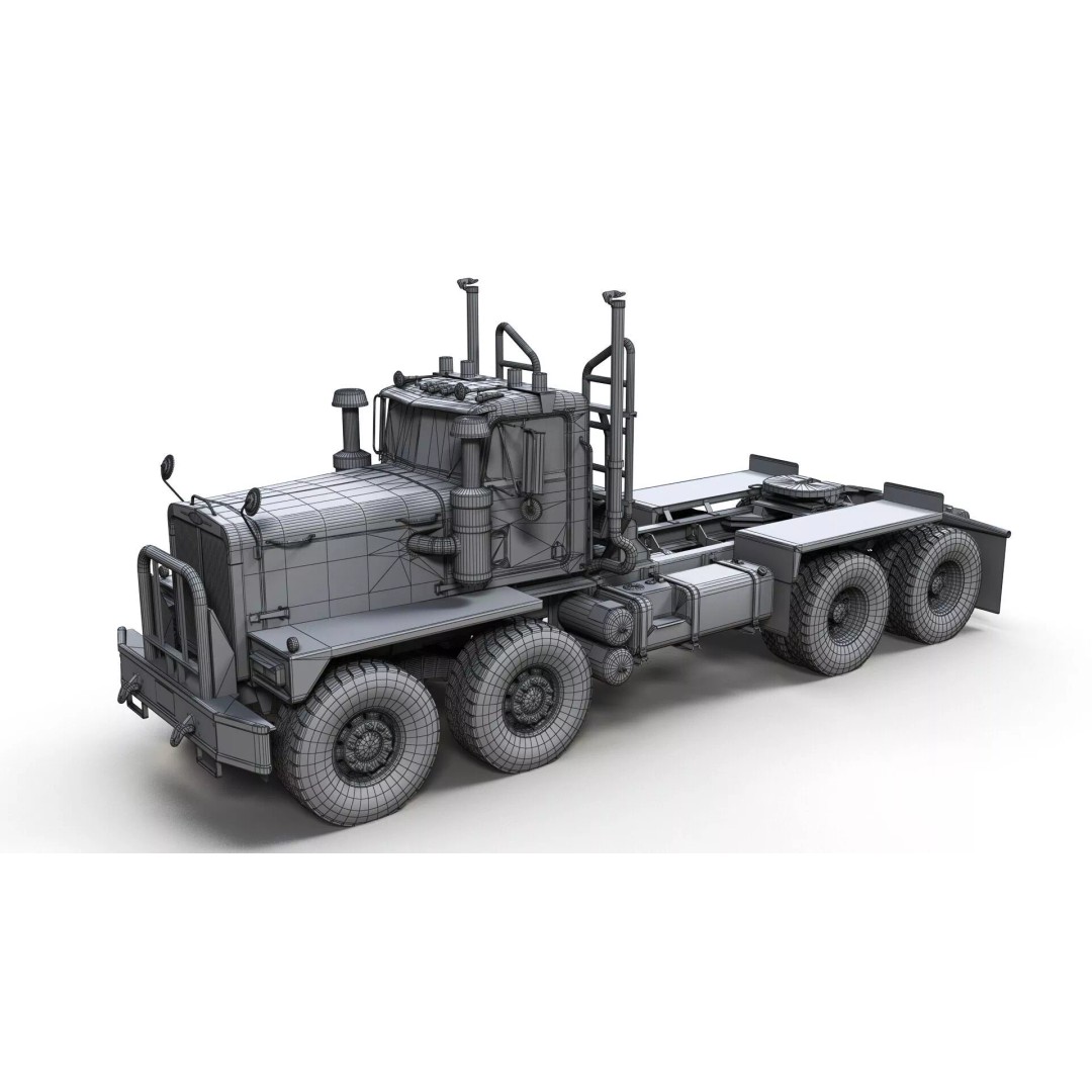 Twinsteer Heavy-Duty Truck 3D Model – Low Poly Game Ready Asset, FBX - View 11