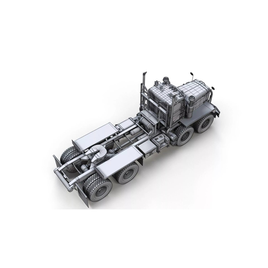 Twinsteer Heavy-Duty Truck 3D Model – Low Poly Game Ready Asset, FBX - View 12
