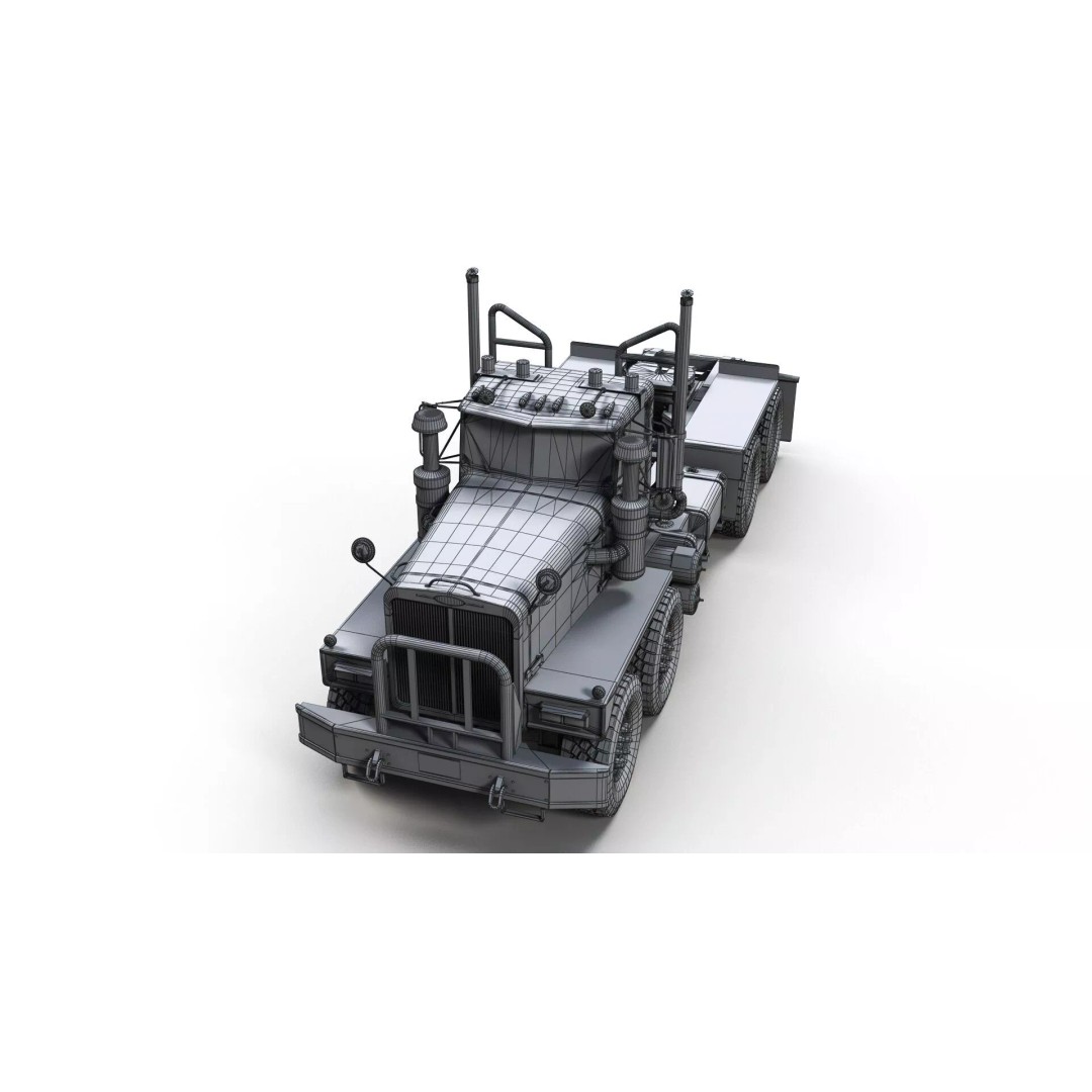 Twinsteer Heavy-Duty Truck 3D Model – Low Poly Game Ready Asset, FBX - View 13