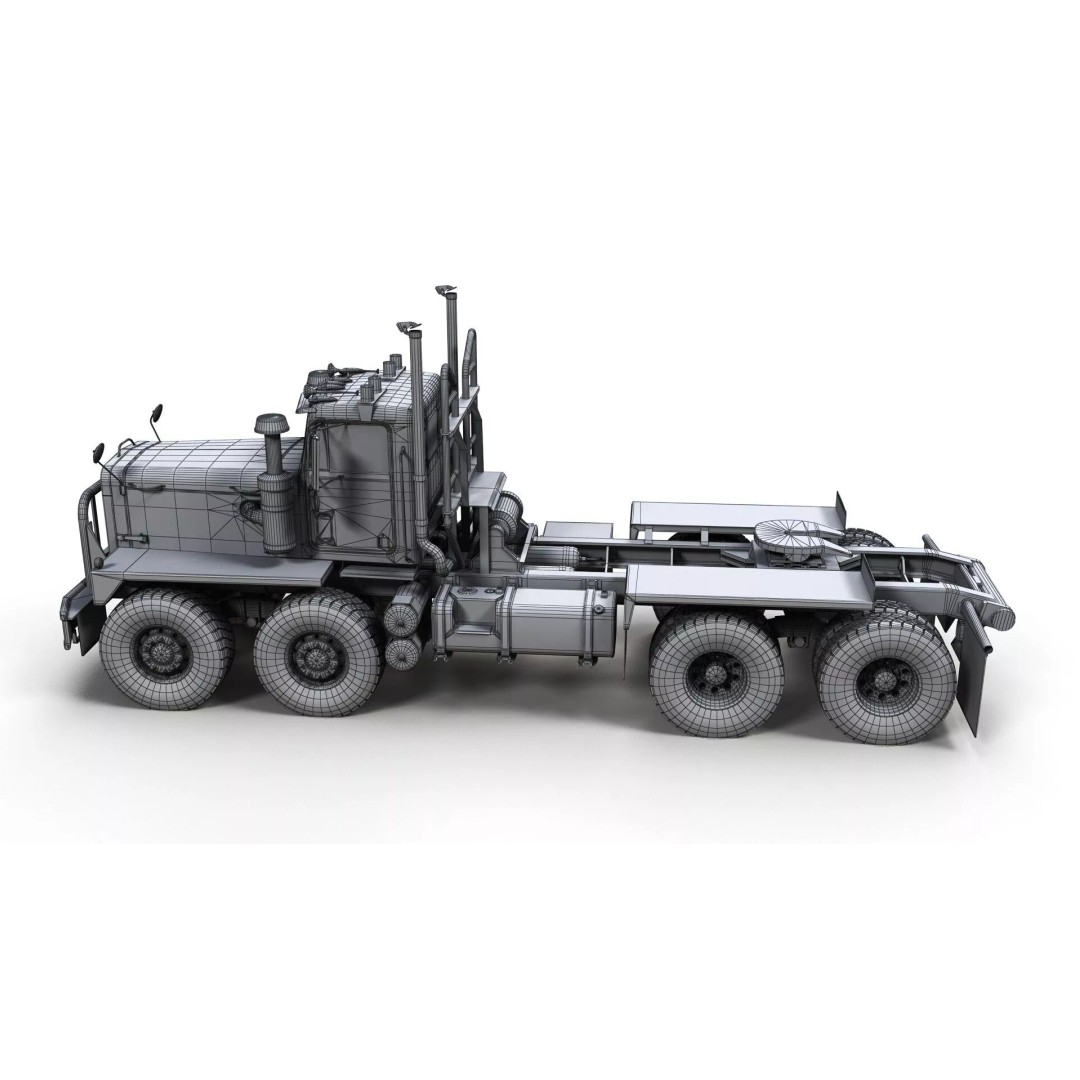 Twinsteer Heavy-Duty Truck 3D Model – Low Poly Game Ready Asset, FBX - View 14