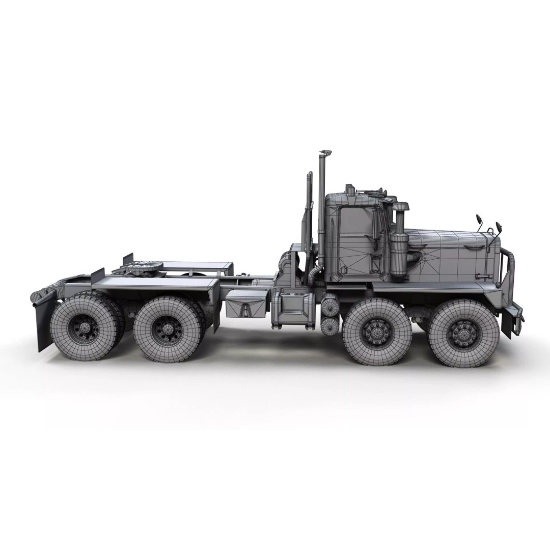 Twinsteer Heavy-Duty Truck 3D Model – Low Poly Game Ready Asset, FBX - View 15