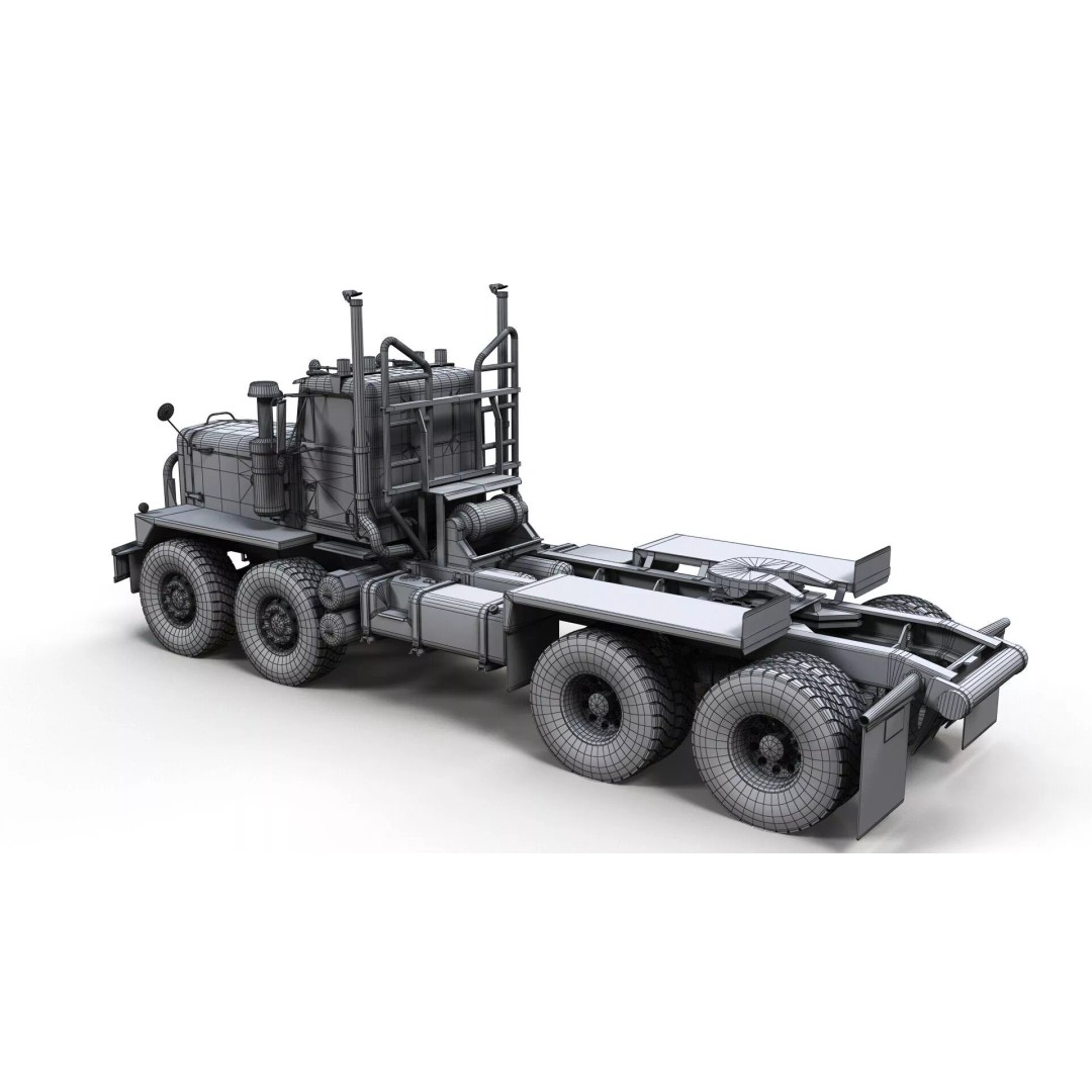 Twinsteer Heavy-Duty Truck 3D Model – Low Poly Game Ready Asset, FBX - View 16