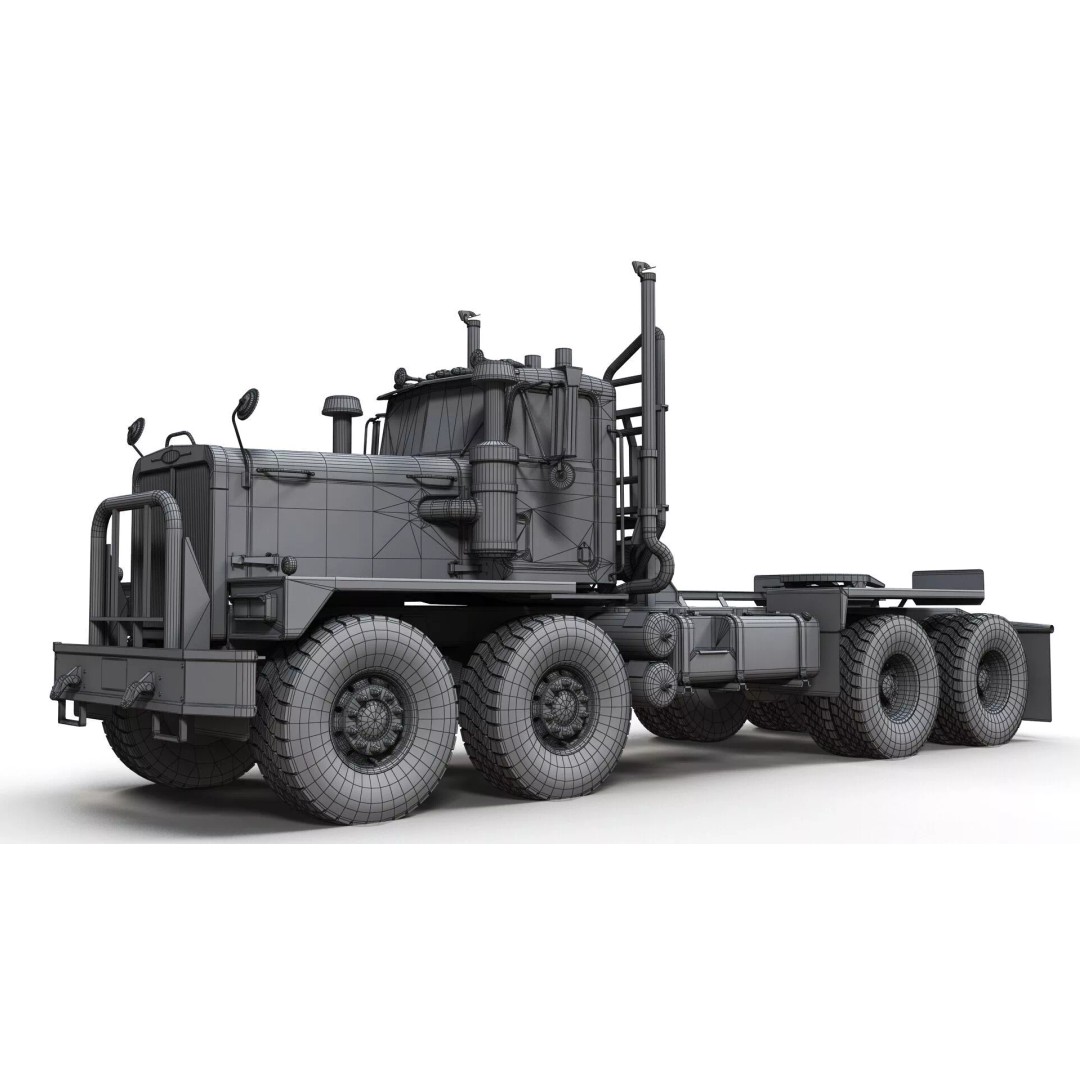 Twinsteer Heavy-Duty Truck 3D Model – Low Poly Game Ready Asset, FBX - View 18