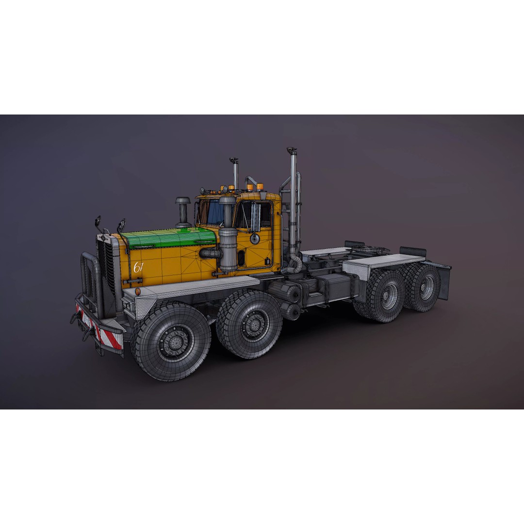 Twinsteer Heavy-Duty Truck 3D Model – Low Poly Game Ready Asset, FBX - View 22