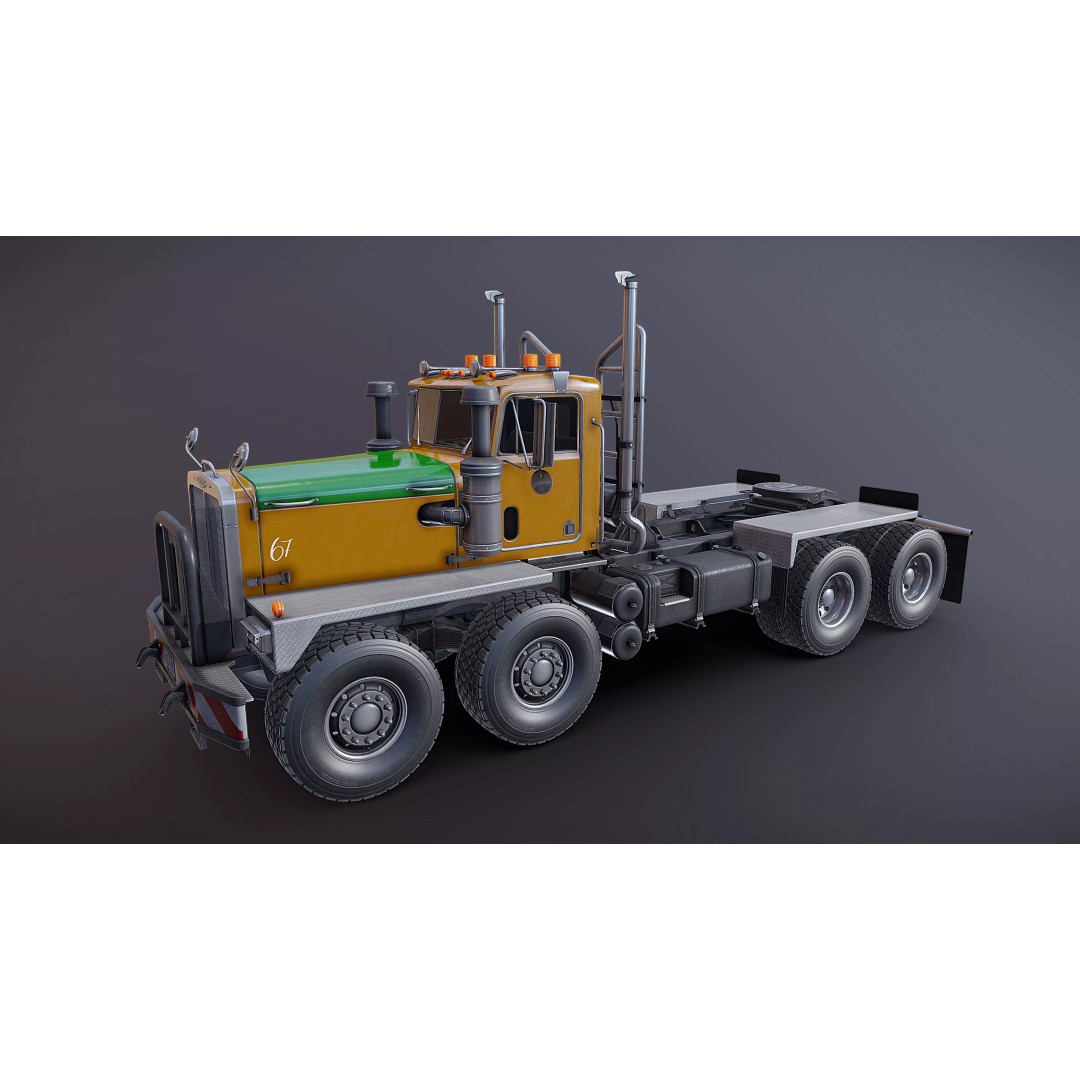 Twinsteer Heavy-Duty Truck 3D Model – Low Poly Game Ready Asset, FBX - View 23