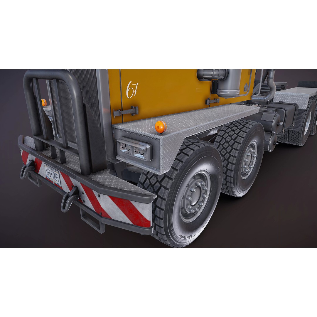 Twinsteer Heavy-Duty Truck 3D Model – Low Poly Game Ready Asset, FBX - View 24