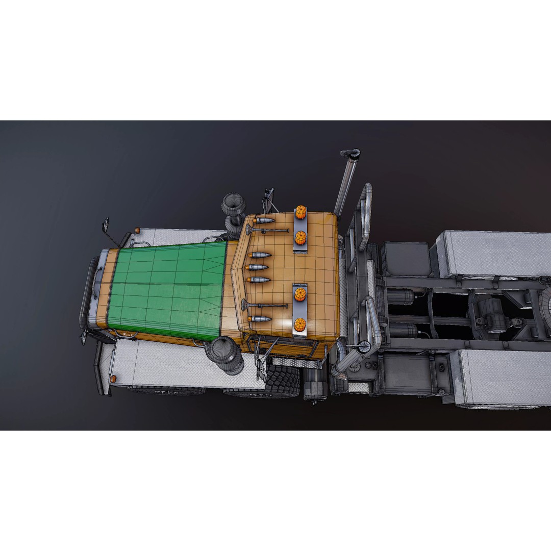 Twinsteer Heavy-Duty Truck 3D Model – Low Poly Game Ready Asset, FBX - View 25