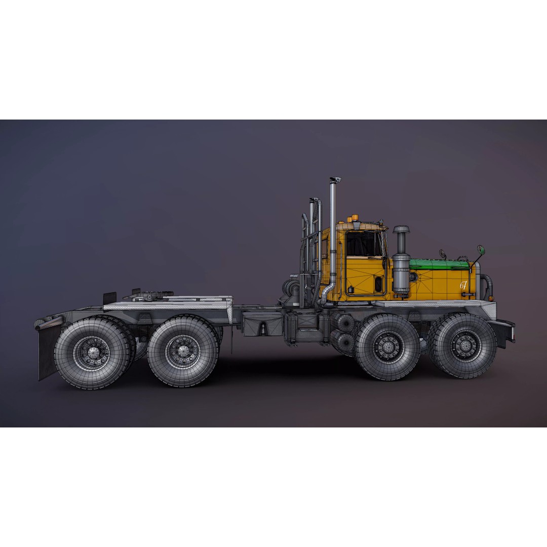 Twinsteer Heavy-Duty Truck 3D Model – Low Poly Game Ready Asset, FBX - View 26