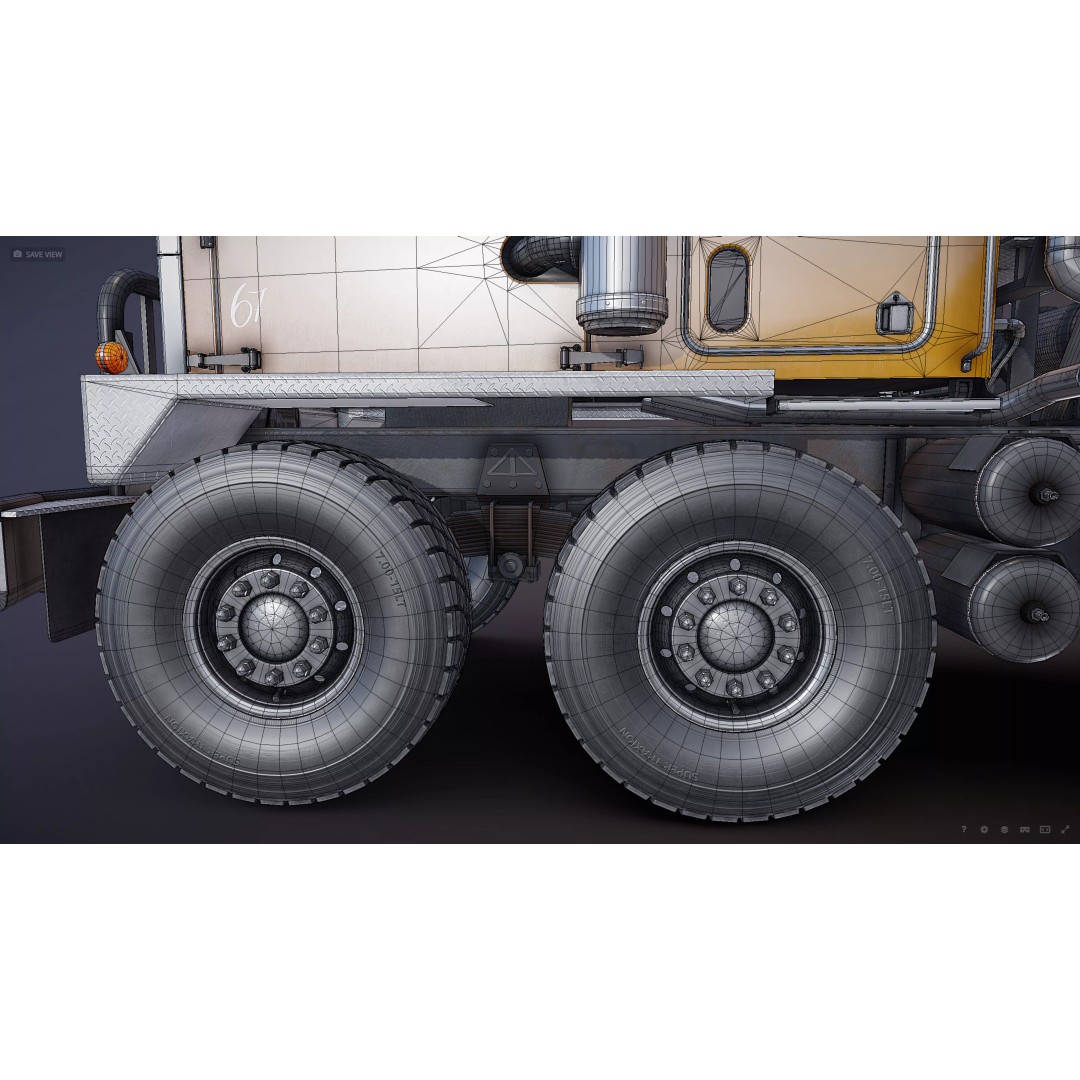 Twinsteer Heavy-Duty Truck 3D Model – Low Poly Game Ready Asset, FBX - View 29