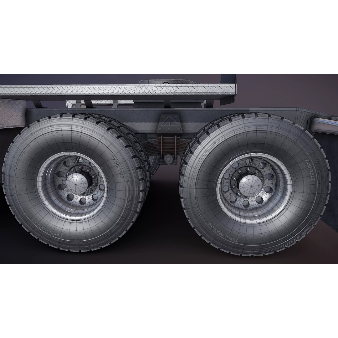 Twinsteer Heavy-Duty Truck 3D Model – Low Poly Game Ready Asset, FBX - View 36