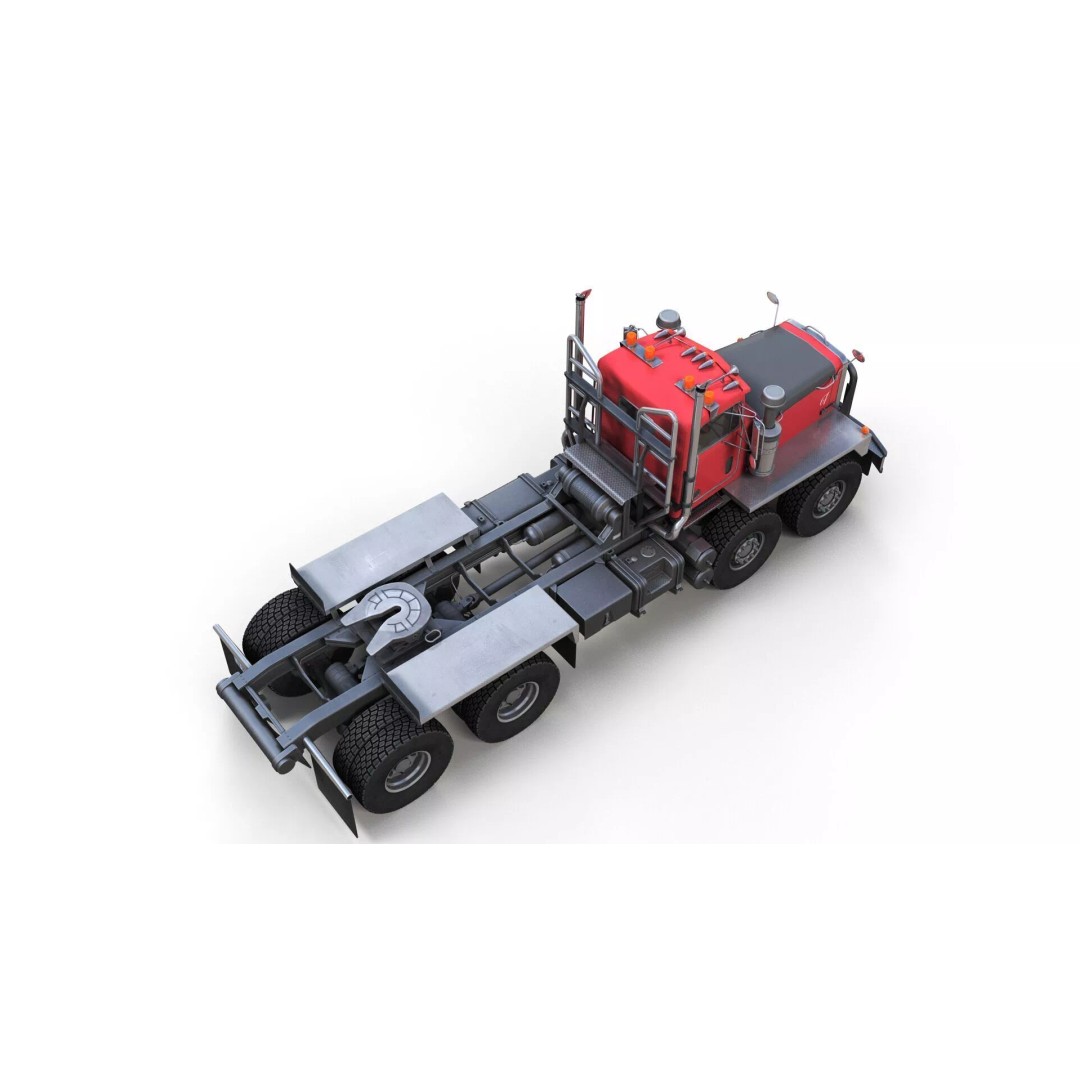 Twinsteer Heavy-Duty Truck 3D Model – Low Poly Game Ready Asset, FBX - View 4
