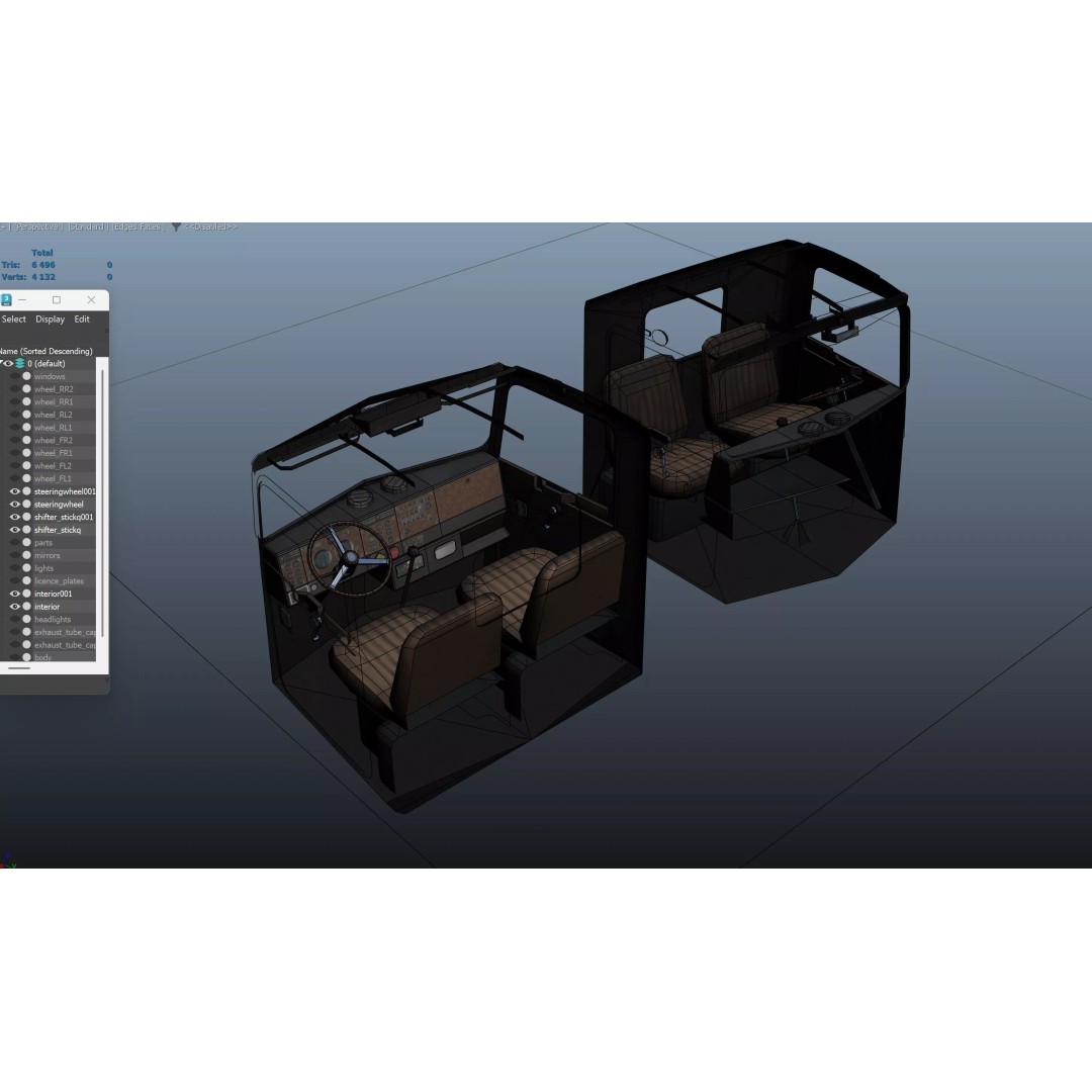 Twinsteer Heavy-Duty Truck 3D Model – Low Poly Game Ready Asset, FBX - View 43
