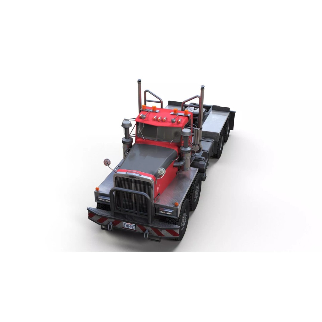 Twinsteer Heavy-Duty Truck 3D Model – Low Poly Game Ready Asset, FBX - View 5