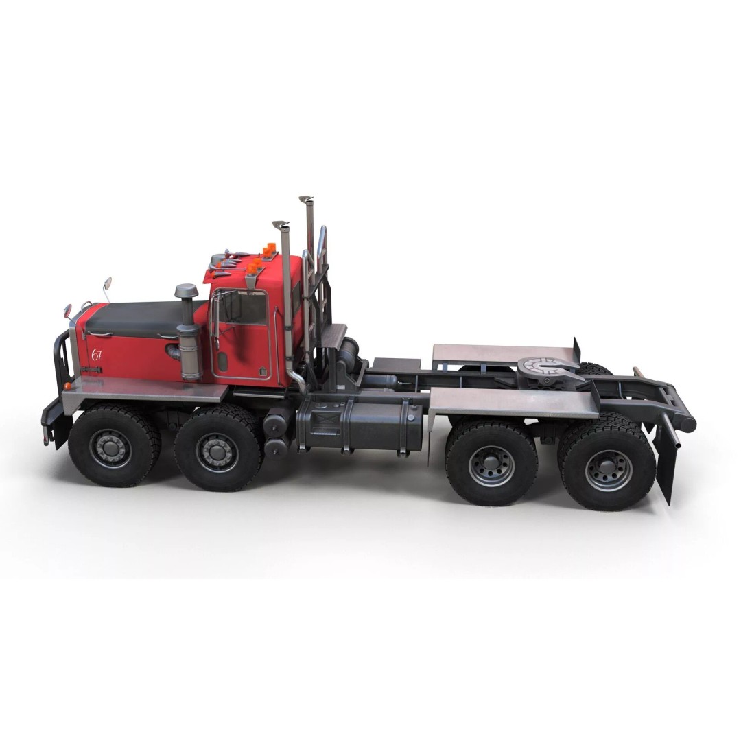 Twinsteer Heavy-Duty Truck 3D Model – Low Poly Game Ready Asset, FBX - View 6