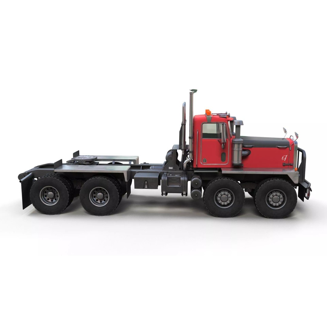 Twinsteer Heavy-Duty Truck 3D Model – Low Poly Game Ready Asset, FBX - View 7