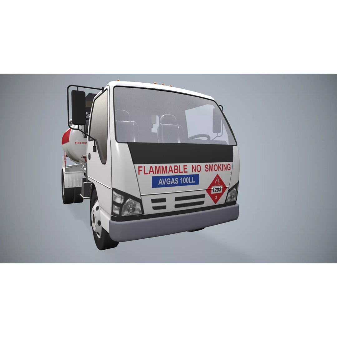 Isuzu Avgas Fueler Truck 3D Model – Low Poly Game-Ready Asset, FBX, OBJ - View 10