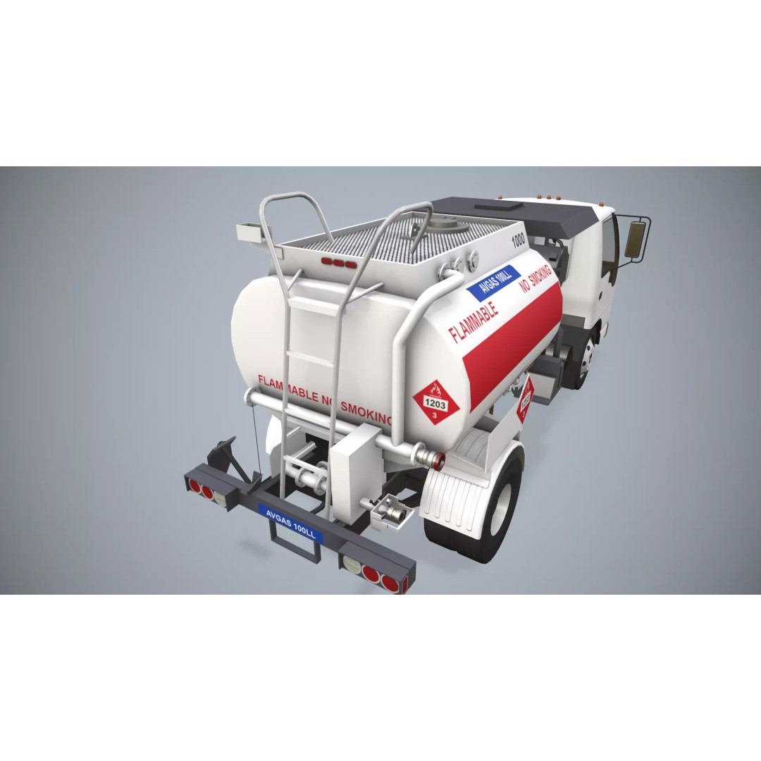 Isuzu Avgas Fueler Truck 3D Model – Low Poly Game-Ready Asset, FBX, OBJ - View 11