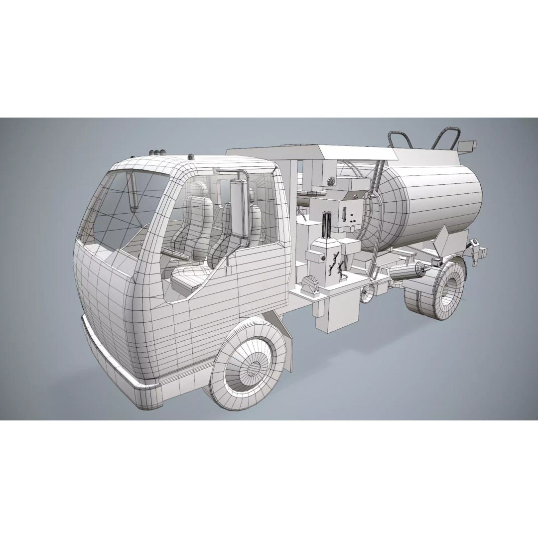Isuzu Avgas Fueler Truck 3D Model – Low Poly Game-Ready Asset, FBX, OBJ - View 13