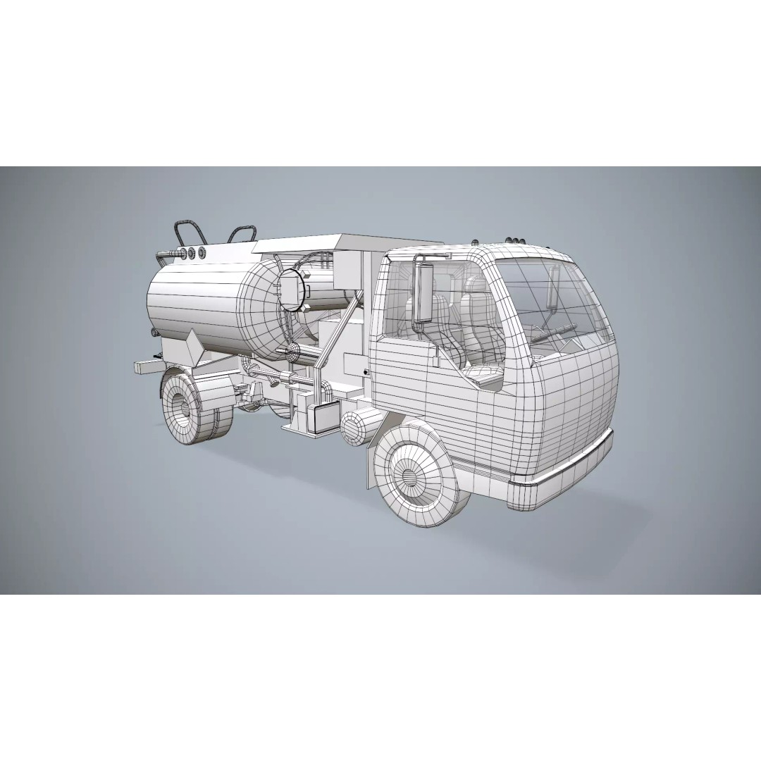 Isuzu Avgas Fueler Truck 3D Model – Low Poly Game-Ready Asset, FBX, OBJ - View 14