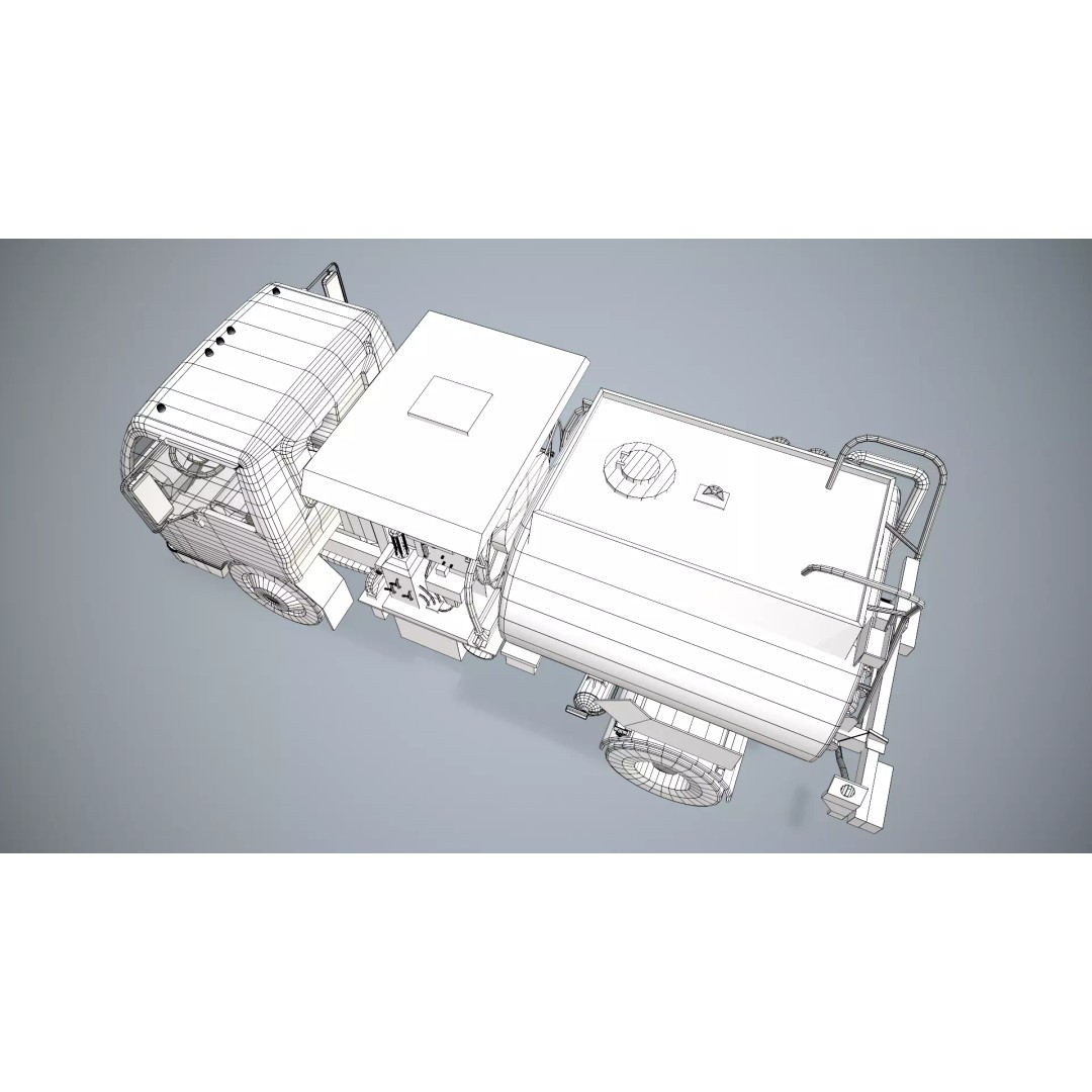 Isuzu Avgas Fueler Truck 3D Model – Low Poly Game-Ready Asset, FBX, OBJ - View 15